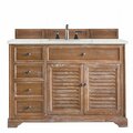 James Martin Vanities Savannah 48in Single Vanity, Driftwood w/ 3 CM Eternal Jasmine Pearl Quartz Top 238-104-5211-3EJP